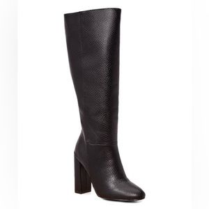 Just fab knee high heeled black boots 6